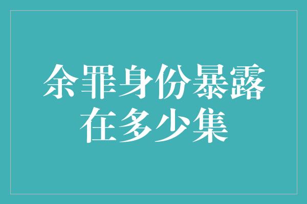 余罪身份暴露在多少集