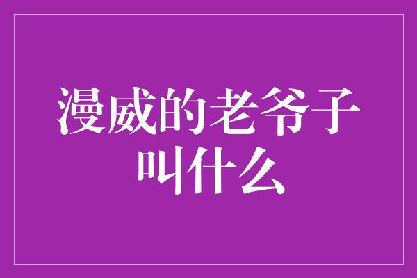 漫威的老爷子叫什么