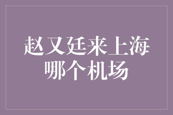 赵又廷来上海哪个机场