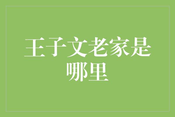 王子文老家是哪里